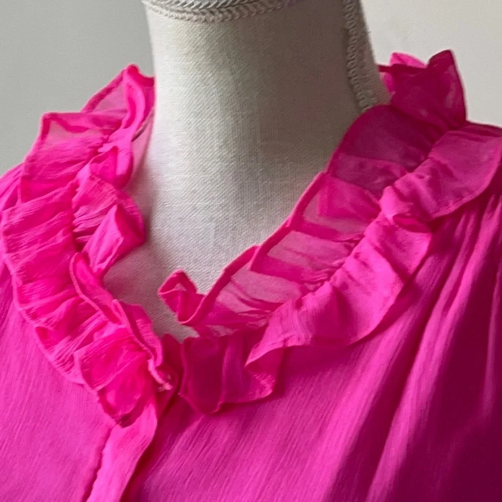 J.Crew Fuchsia pink sleeveless blouse 100% silk top